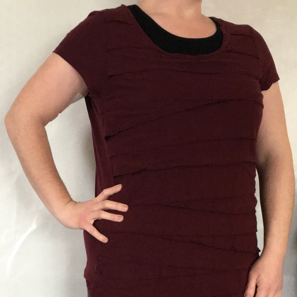 Loft Women's Ruffle Short Sleeve Top in Bu…